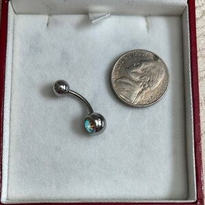 Stainless steel Belly Button Ring with Gem